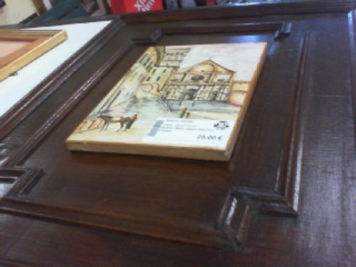 Quadro Base Legno Maiolica Chi